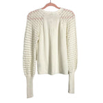 525 (Evereve) Ivory with Open Knit Sleeves Sweater NWT- Size S