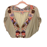Free People Tan Embroidered Two Piece Pant Set- Size 2