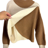 Express Cream/Tan Reversible Style Mock Neck Sweater NWT- Size S