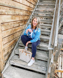 I & M Jeans Distressed Light Wash Denim Jacket - Size M