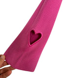 Mach & Mach Pink Ribbed Heart Cut Out Dress - Size XL (Sold Out Online!)