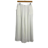 No Brand White Wide Leg Lined Elastic Waist Pants- Size L (see notes)