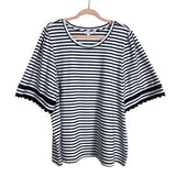 Chico's Navy and White Knit Top NWT- Size XXL