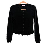 Pink Lily Black Open Knit Button Front Sweater Cardigan- Size S (sold out online)