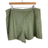 Showpo Sage 100% Linen Button Detail Shorts- Size 14 (we have matching blazer)