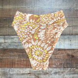 Aerie High Waisted Tan Printed Cross Waist Swim Bottoms - Size M