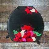 Zara Black Embroidered Hard Case Handbag (see notes)