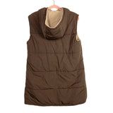 BTFBM Brown Fleece Lined Long Hooded Puffer Vest NWT- Size S