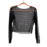 No Brand Black Beaded Sheer Top - Size S
