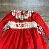 The Smocked Flamingo Red Smocked Harper Dress - Size 4T