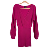 Line And Dot Magenta Sweater Dress - Size XS