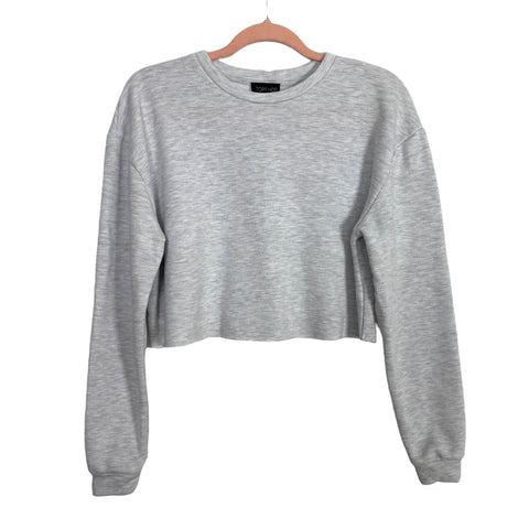 Topshop Grey Cropped Sweatshirt - Size US 4
