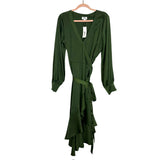The Drop x Jacey Duprie Green Satin Wrap Dress NWT - Size XL