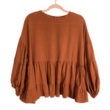 Mudpie Rust Goldie Flounce Top NWT- Size S (sold out online)