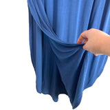 Pink Blush Blue V-Neck Round Hem Side Slits Dress- Size M