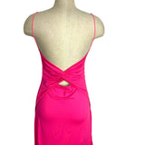No Brand Hot Pink Back Twist Slit Dress- Size ~L (see notes)