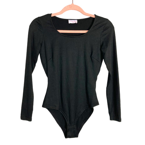 Pink Lily Black Long Sleeve Bodysuit- Size S