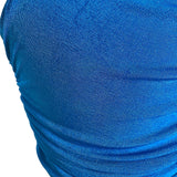 No Brand Blue One Shoulder Cropped Top- Size S