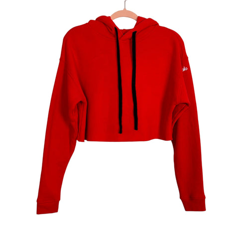 Algo Yoga Red Hooded Cropped Sweatshirt - Size S
