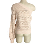 Majorelle Pink Open Knit One Shoulder Sweater- Size M (sold out online)