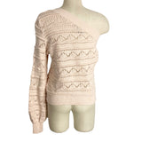 Majorelle Pink Open Knit One Shoulder Sweater- Size M (sold out online)