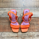 Scoop Neon Orange Double Ankle Strap Block Heel Sandals- Size 7.5 (see notes)