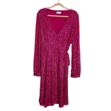 Pink Desert Pink Sequin Wrap Dress - Size 2X (Sold Out Online!)
