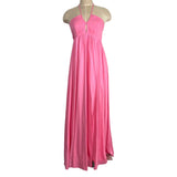 Aakaa Pink Front Pleated Cutout Halter Front Slit Dress NWT- Size M