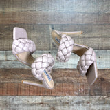 Steve Madden Taupe Braided Double Strap Kenley Heels- Size 7.5 (see notes)