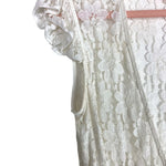 Victoria's Secret White Lace Deep V Drawstring Waist See Through Romper- Size S (see notes)