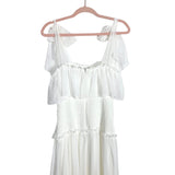 INA White Smocked Bodice Shoulder Tie Dress- Size S (sold out online)
