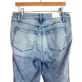 Paige Light Wash Cindy Velvet Side Striped Raw Hem Jeans- Size 31 (Inseam 28")