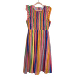 English Factory Colorful Smocked Bodice Keyhole Back Dress- Size ~M (fits like M)
