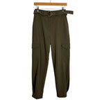 Express Olive Green Belted Cargo Pants - Size 4R (Inseam 26")