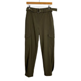 Express Olive Green Belted Cargo Pants - Size 4R (Inseam 26")