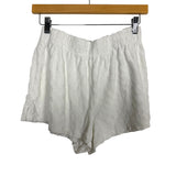 Billabong White Jacquard Terry Cloth Two Piece Hooded Short Set- Size M