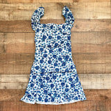 Albion White and Blue Floral Swim Skirt- Size XS (we have matching top)