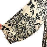 H&M Cream Black Printed Front Slit Dress- Size XXL