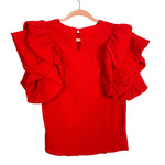 THML Orange Puff Sleeve Top NWT - Size S