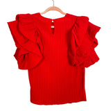 THML Orange Puff Sleeve Top NWT - Size S