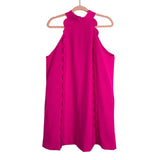 Ted Baker Hot Pink High Neck Sleeveless with Scallop Detail Dress- Size 5 (US 12)
