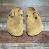 Birkenstock Taupe Boston Soft Footbed - Size 10