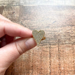 Gold Rhinestone Heart Adjustable Ring- Size 6/7
