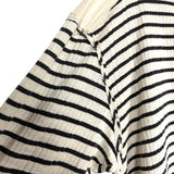 We the Free Cream Striped Raw Hem Collared Oversized Exposed Seam Top- Size S