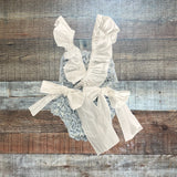 Sal & Pimenta Smocked White Bows One Piece- Size M (2-3T)