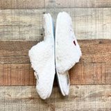 Dluxe by Dearfoams Santa Hat Smiley Face Slippers- Size 7-8 (sold out online)