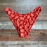 honey. Red and Pink Shell Print Bikini Bottoms- Size S (we have matching top)