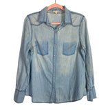 GB Faded Chambray Snap Up Top- Size L (see notes)
