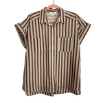 Entro Tan Stripe Timeless Choice Button Up Top NWT- Size S (sold out on line)