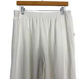 No Brand White Wide Leg Lined Elastic Waist Pants- Size L (see notes)